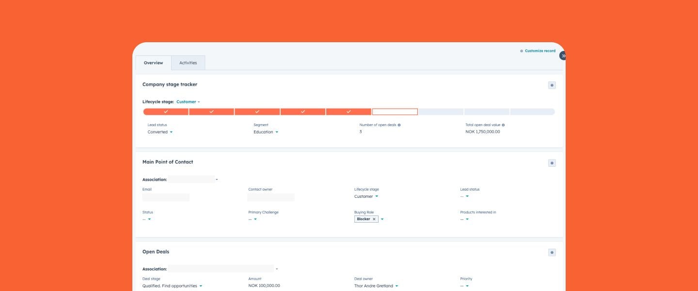 HubSpot-nyhet! Se og oppdater informasjon på tvers av objekter