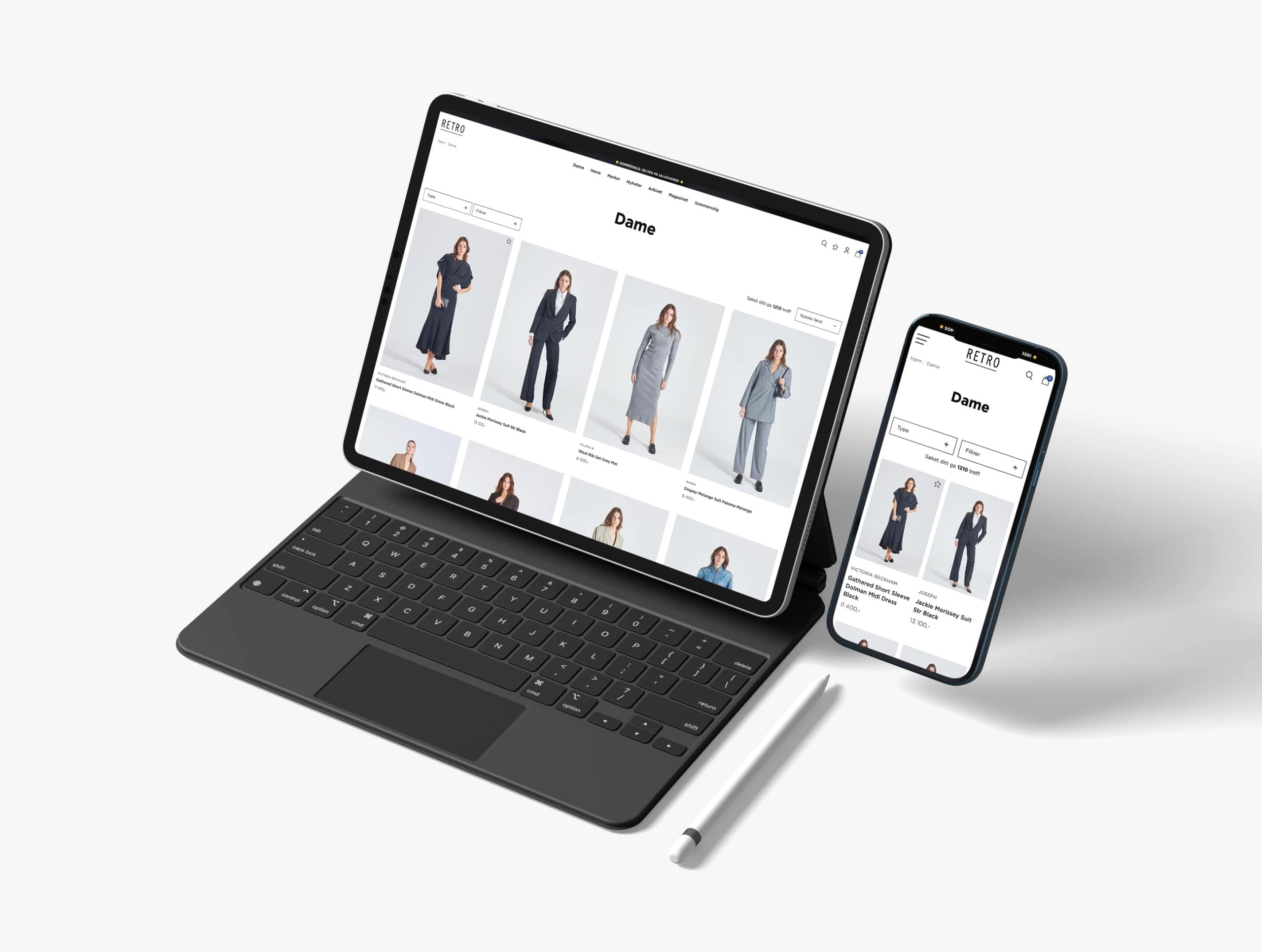 Retro nettbutikk på iPad og iPhone