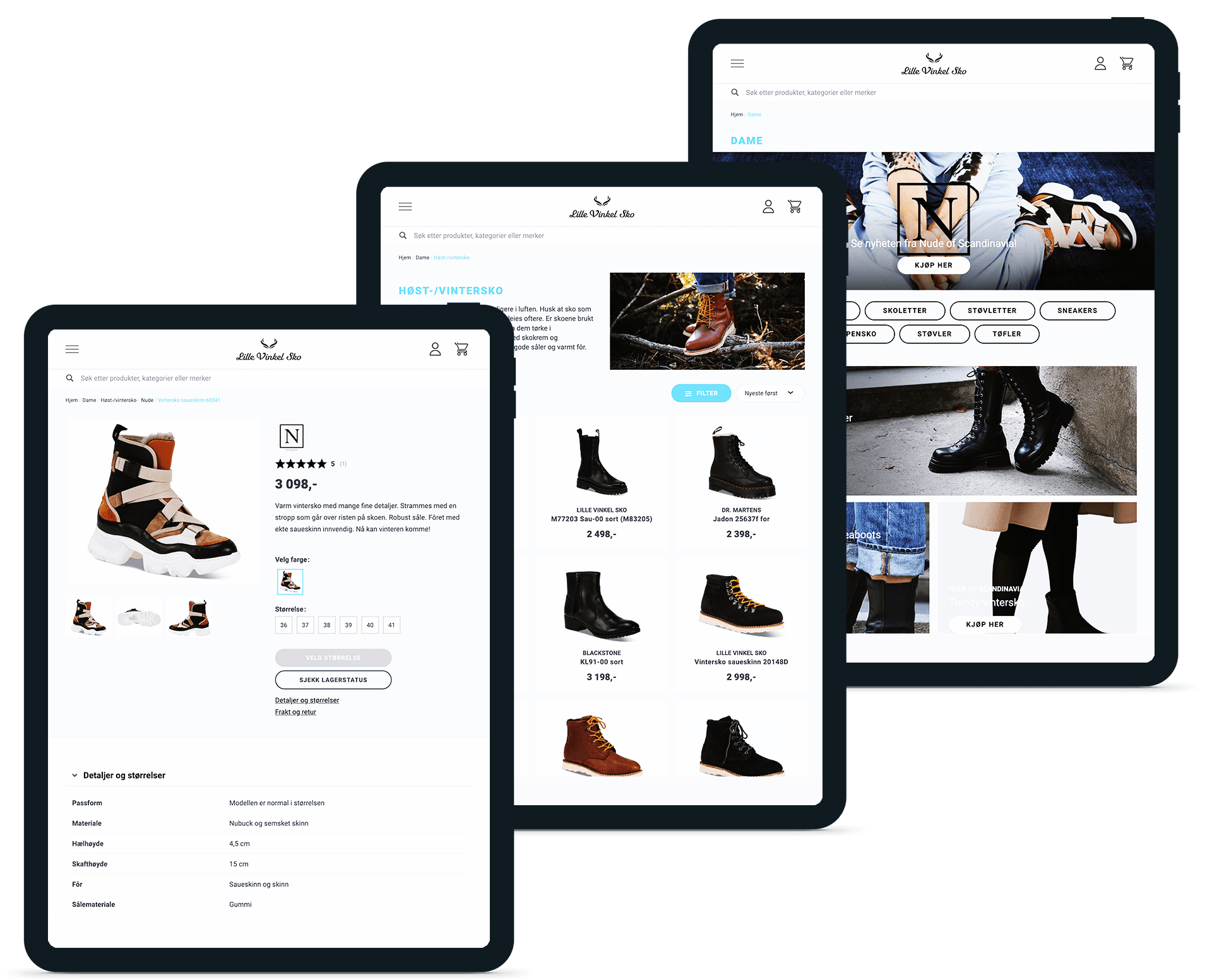 Lille Vinkel Sko nettbutikk produktside