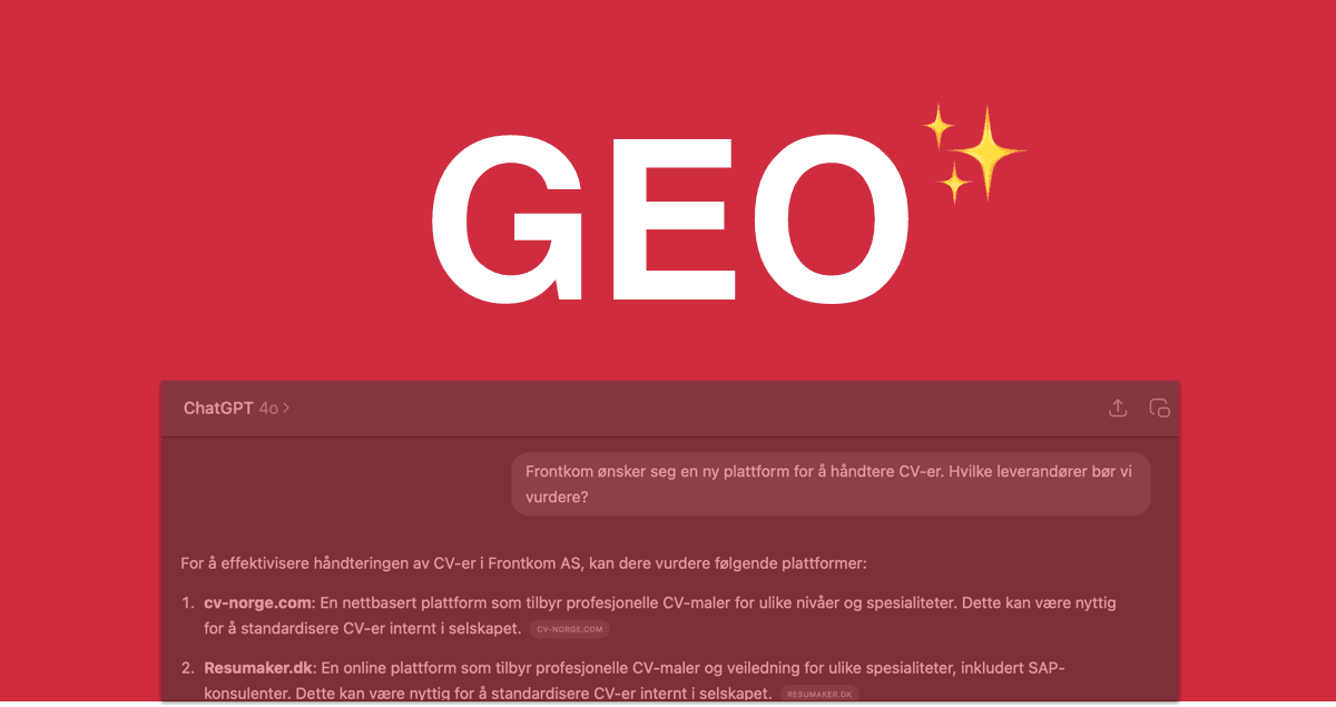 SEO for KI: Hvordan bli funnet av ChatGPT med "GEO"